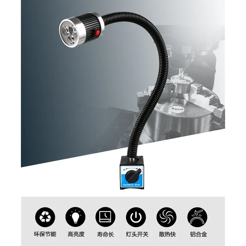 Powerful Magnetic Base LED Lathe Work Lamp Machine Work Light Super Bright Lathe Lamp 9W 220V Industrial Table Lamp
