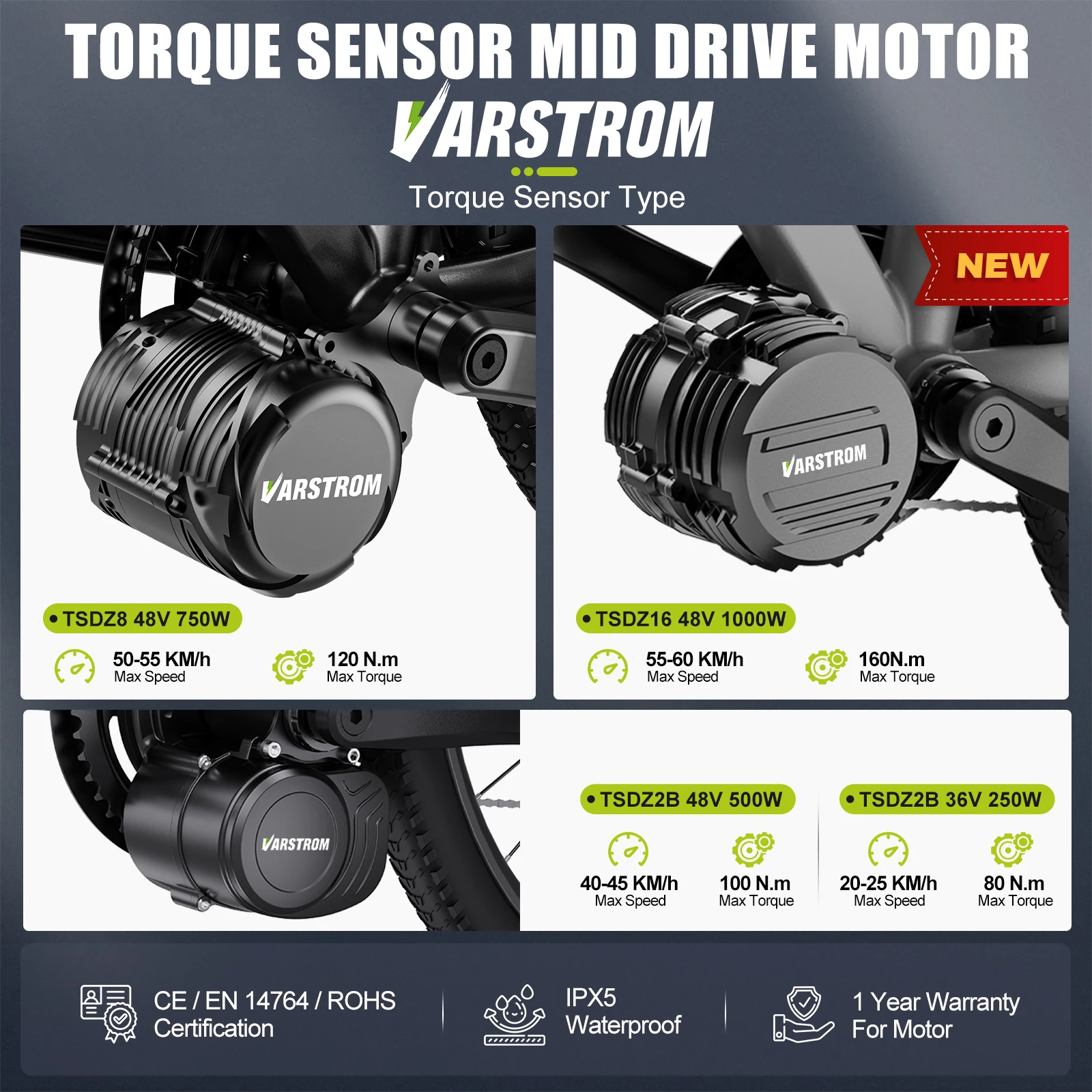 Zestaw silnika Tongsheng TSDZ8 750W TSDZ16 1000W, silnik centralny z czujnikiem momentu obrotowego, silnik rowerowy, zestaw do konwersji roweru elektrycznego, eBike BB 68-73mm