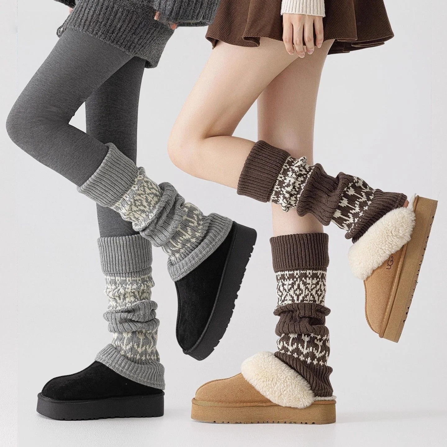 New Women Autumn And Winter Legwarmers Kapron Hemp Flowers Kneepad Leg Warmer Female Girls Pile Heap Socks Sports Safety