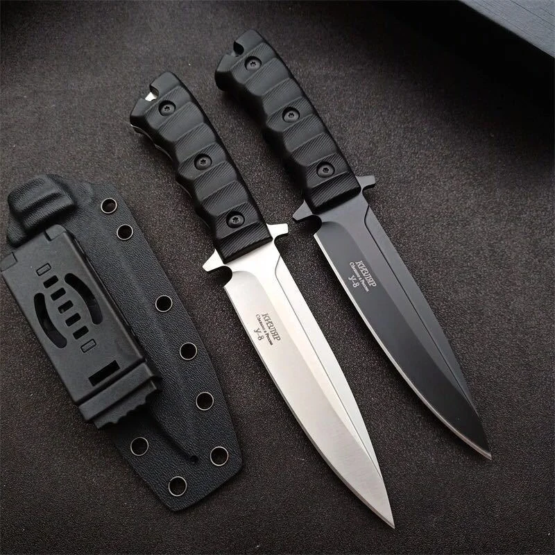 Russia Fixed Blade Knife DC53 Blade Nylon Glass Fibre Handle Outdoor Camping EDC Multi-tool Utility Knives with Kydex Sheath