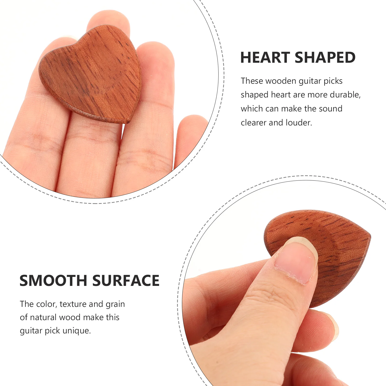 

2 Pcs Guitar Pick Heart Picks Bass Wooden for Acoustic Guitars Shaped Essentials