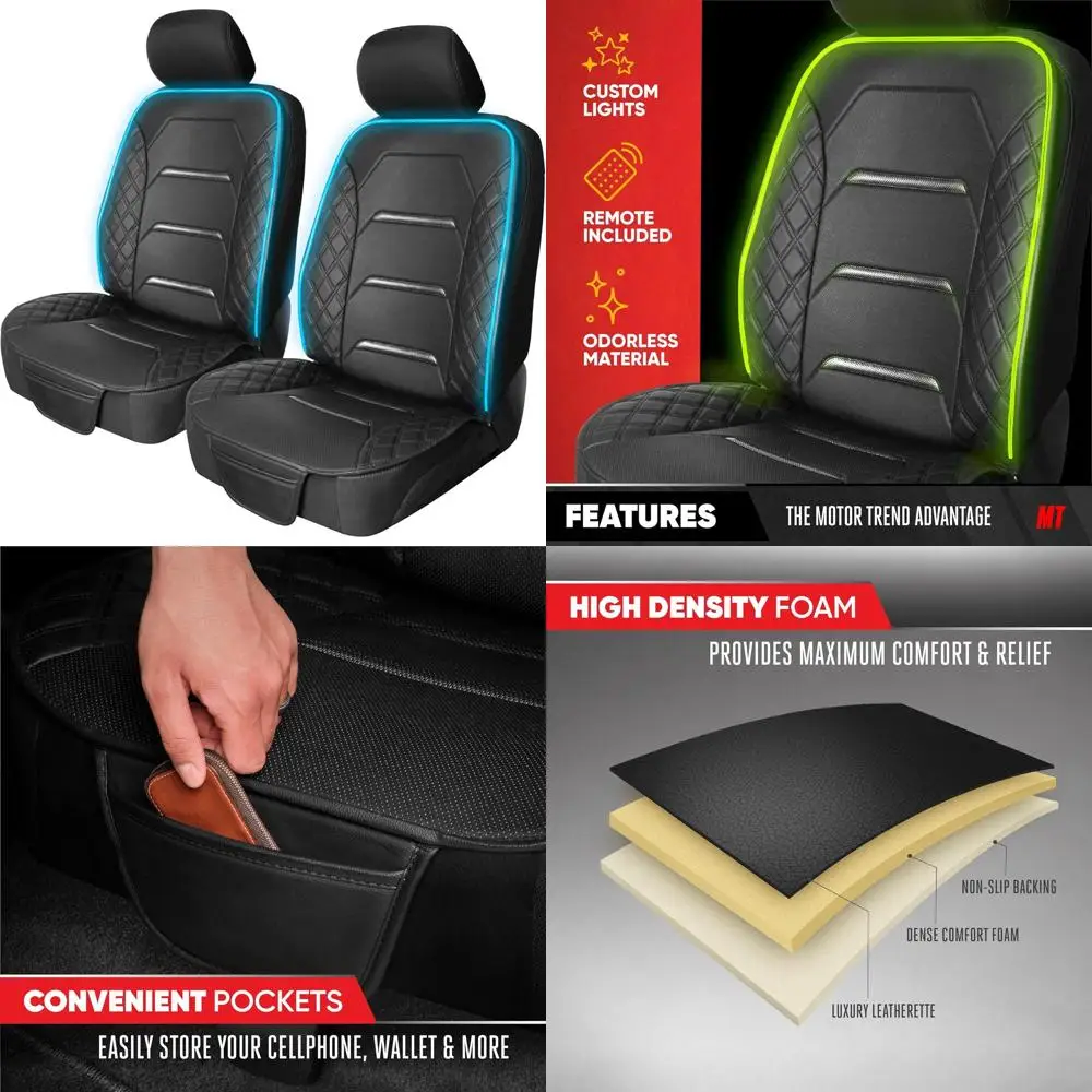 

Защитная пленка для автомобильного сиденья со светодиодной подсветкой RGB и пультом дистанционного управления — чехол на переднее сиденье, меняющий цвет, 4 режима (синхронизация музыки, импульс, выцветание, статическая), универсальная