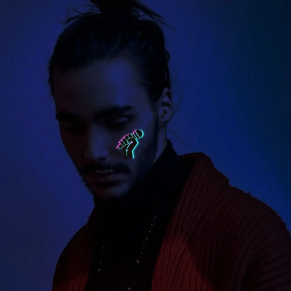 

20Sheets Skin-Friendly Luminous Tattoo Stickers Cartoon Night Light Concert Fake Tatoo Toys Decorations Party Club