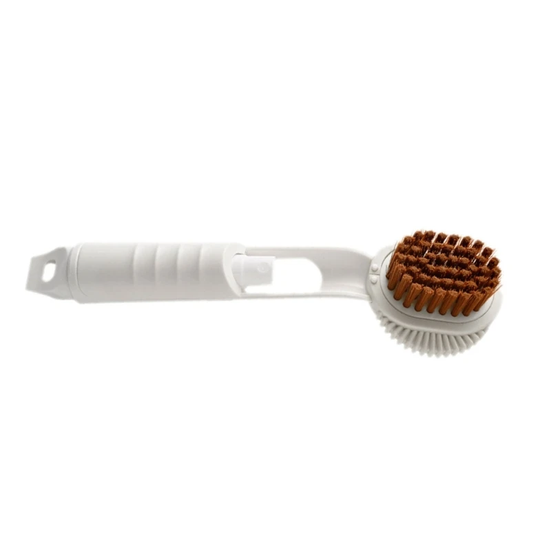 Gentle Bristle Shoe Scrub Brush with Fluid Dispenser for Clothing and Floor Cleaning Easy Hanging Storage