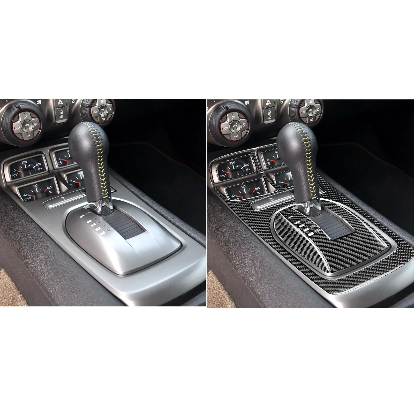 For Chevrolet Camaro 2010 2011 2012 2013 2014 2015 Car Accessories Carbon Fiber Interior Gear Shift Panel Cover Trim Sticker