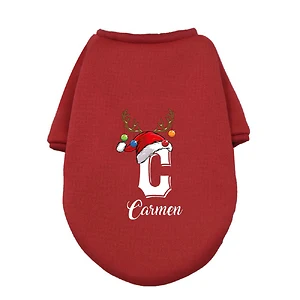 Personalised Christmas Pet Dog Clothes Custom Name Dogs Winter Warm Hoodies French Bulldog for Puppy Medium Dog Clothing Gift