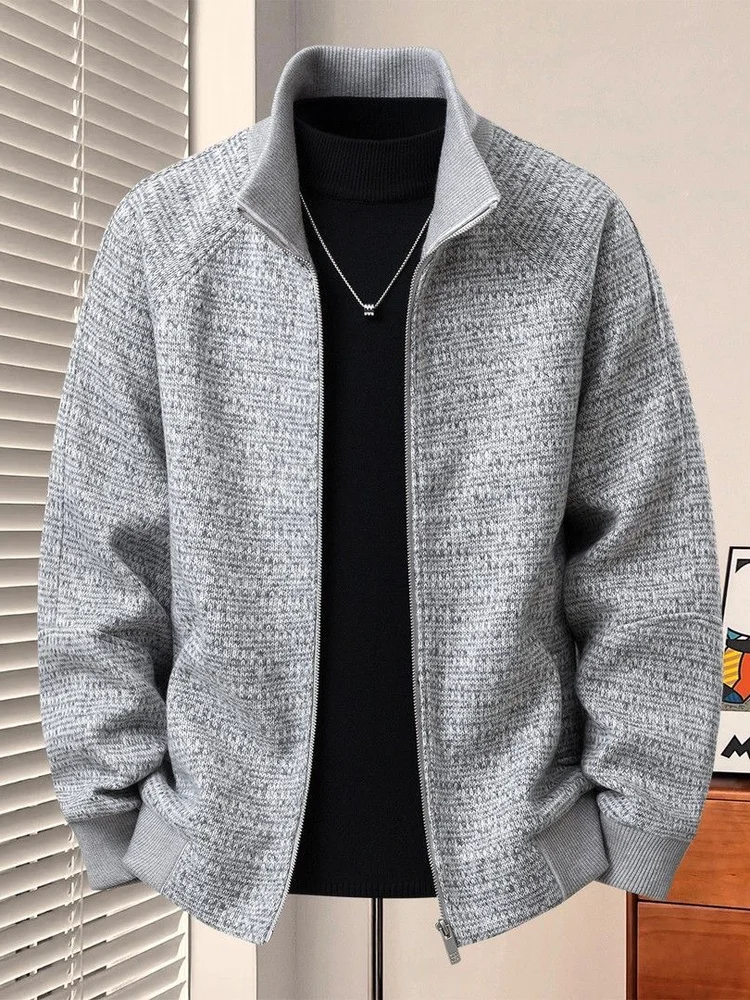 

Мужская повседневная свободная куртка с воротником-стойкой, весенне-осенняя, модная, в стиле «маленький аромат», универсальная, из полиэстера, приталенного кроя, для молодежи