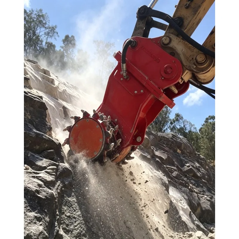 Mini Excavator Parts Earth Auger Machine Mini Rock Grinder Road Milling Rock Breaker Hydraulic Drum Cutter for Excavator milling