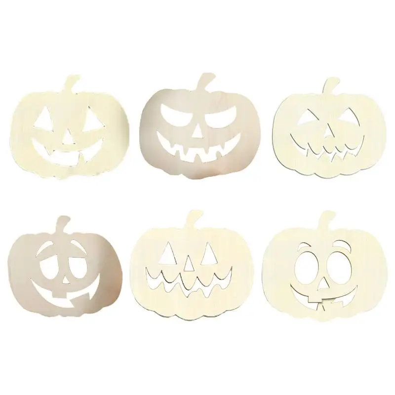 Halloween Unfinished Wooden Pumpkin Children Hand Painting Halloween Pumpkin Sign Indoor Outdoor Harvest Festival Decoration For