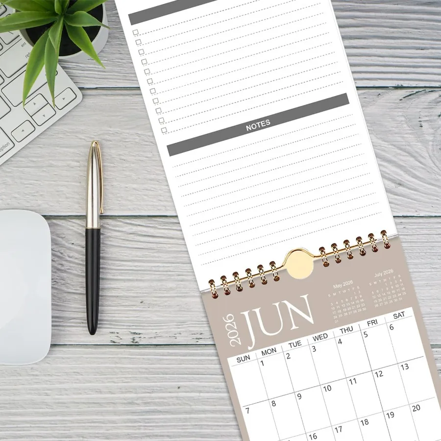Mini Kalendarz Ścienny 2026-2027 6x9 Ih Mini Kalendarz 18-miesięczny Mały Kalendarz od Stycznia 2026 do Czerwca 2027 Mały Kalendarz Notatnikowy