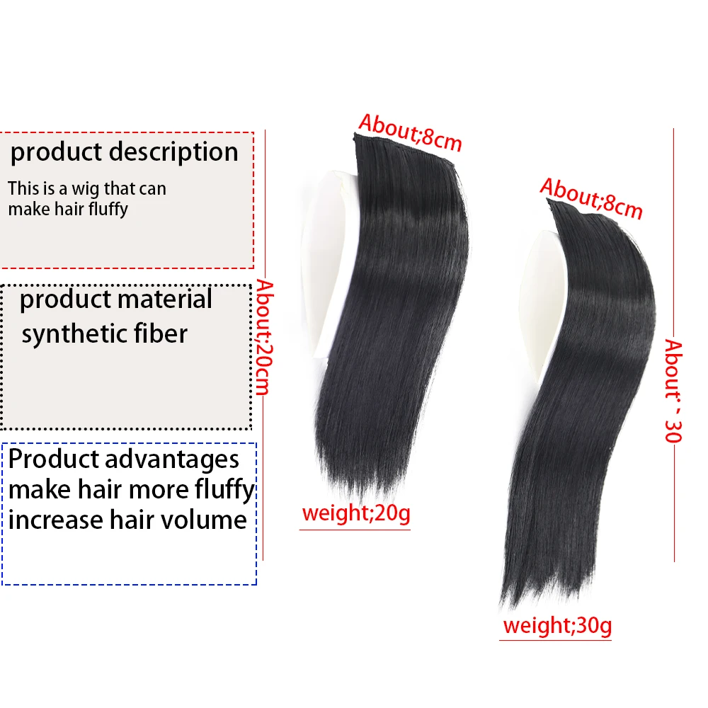 Synthetic Hair Pads Fluffy Head Reissue Patch Thickens Sides To Increase Amount Of Hair Top Invisable Hair Pad Clip In One Piece