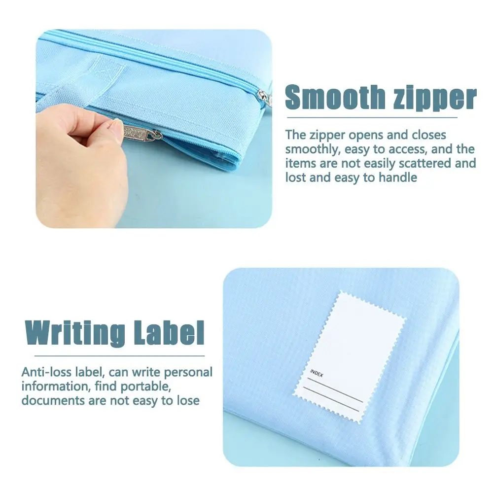 Portable Book Storage Bag Handheld Oxford Cloth Art Storage Bag Dustproof Large Capacity Zipper Mesh Bags Back To School