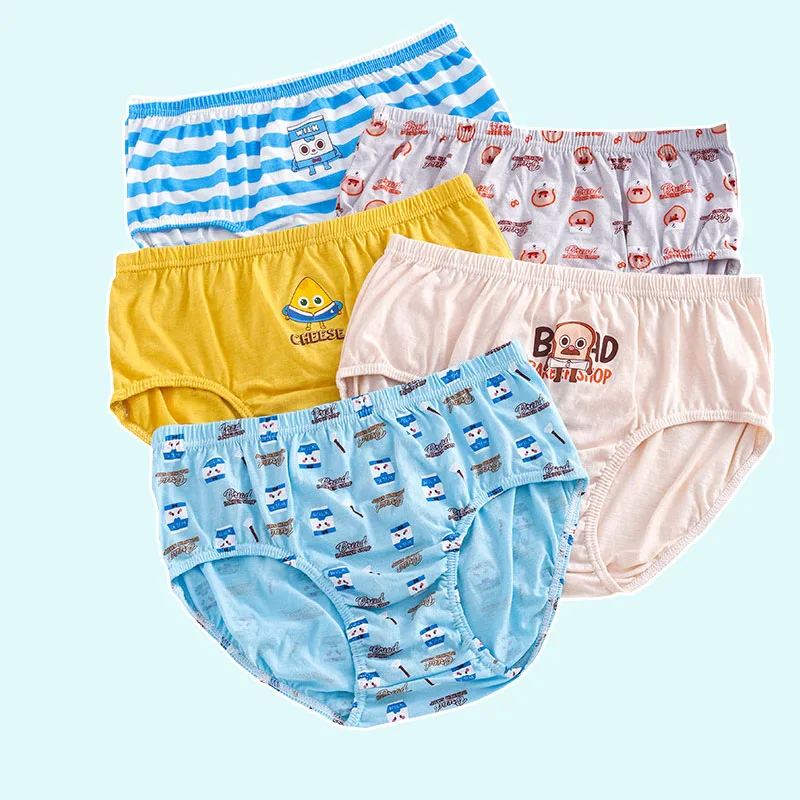 5Pcs/Lot Children Panties Cotton Underwear For Boys 3-14Yrs Breathable Kids Underpants Cartoon Boy Boxer Brief трусы на мальчика