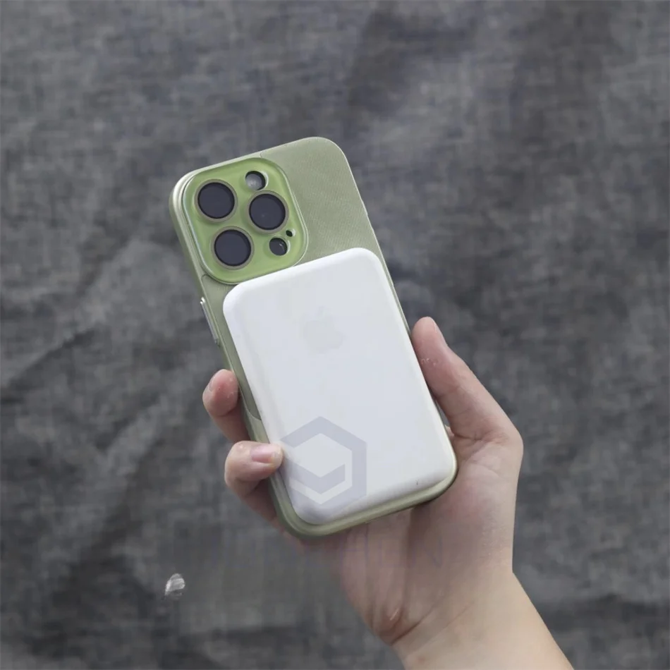 For Magsafe Magnetic Crystal Lens Protecion Case For iPhone 15 Plus 14 13 12 Pro Max Luxury Splicing Leather Shockproof Cover