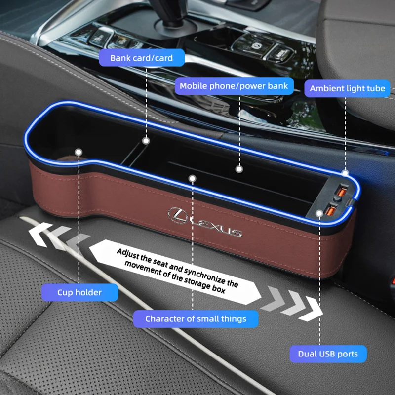 لكزس سيارة الداخلية مصباح لتهيئة الجو صندوق تخزين مقعد الفجوة صناديق لكزس F SPORT ES RX NX LS UX LM LX GX LC RZ IS CT GS RC HS SC