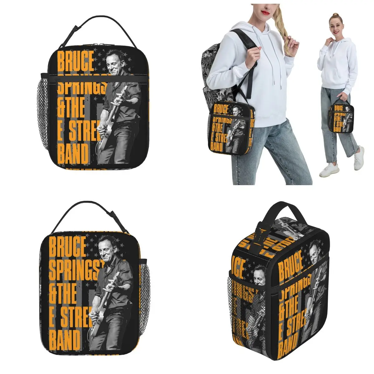 Bruce Springsteens Heavy Metal Thermal Insulated Lunch Bags E Street Band Portable Bento Box Cooler Thermal Lunch Boxes