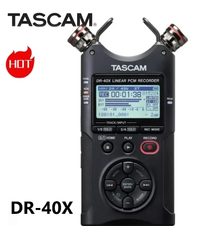 TASCAM DR-40X portable versatile four track digital audio recorder pen WAV/BWF linear PCM recorder USB audio interface