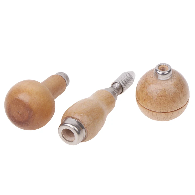 Mushroom Push Drill Bit Handle Jewelry Craft Handle Graver Pin Vise Wooden Handle With Chuck DIY Woodworking Twisting Wire Tools