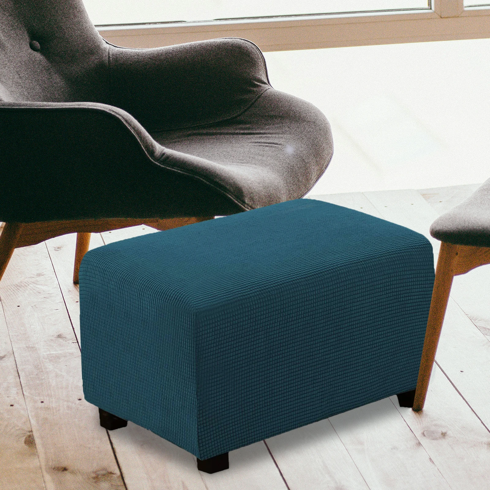 

Rectangle Foldable Stool Cover Elastic Bottom Machine Washable Large Size Footstool Protector Sofa Covers Shoe Change
