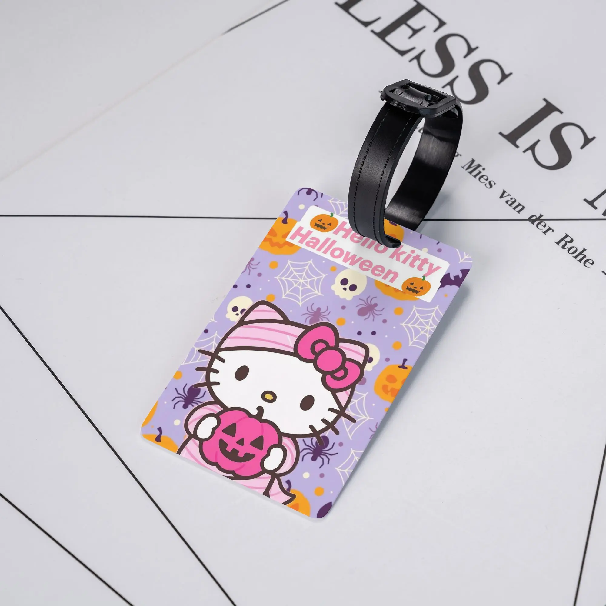 

Багажная бирка Хэллоуин Hello Kitty, держатель в виде тыквы, багажные бирки, держатель идентификационного адреса, багажная бирка для женщин и мужчин, багажные бирки