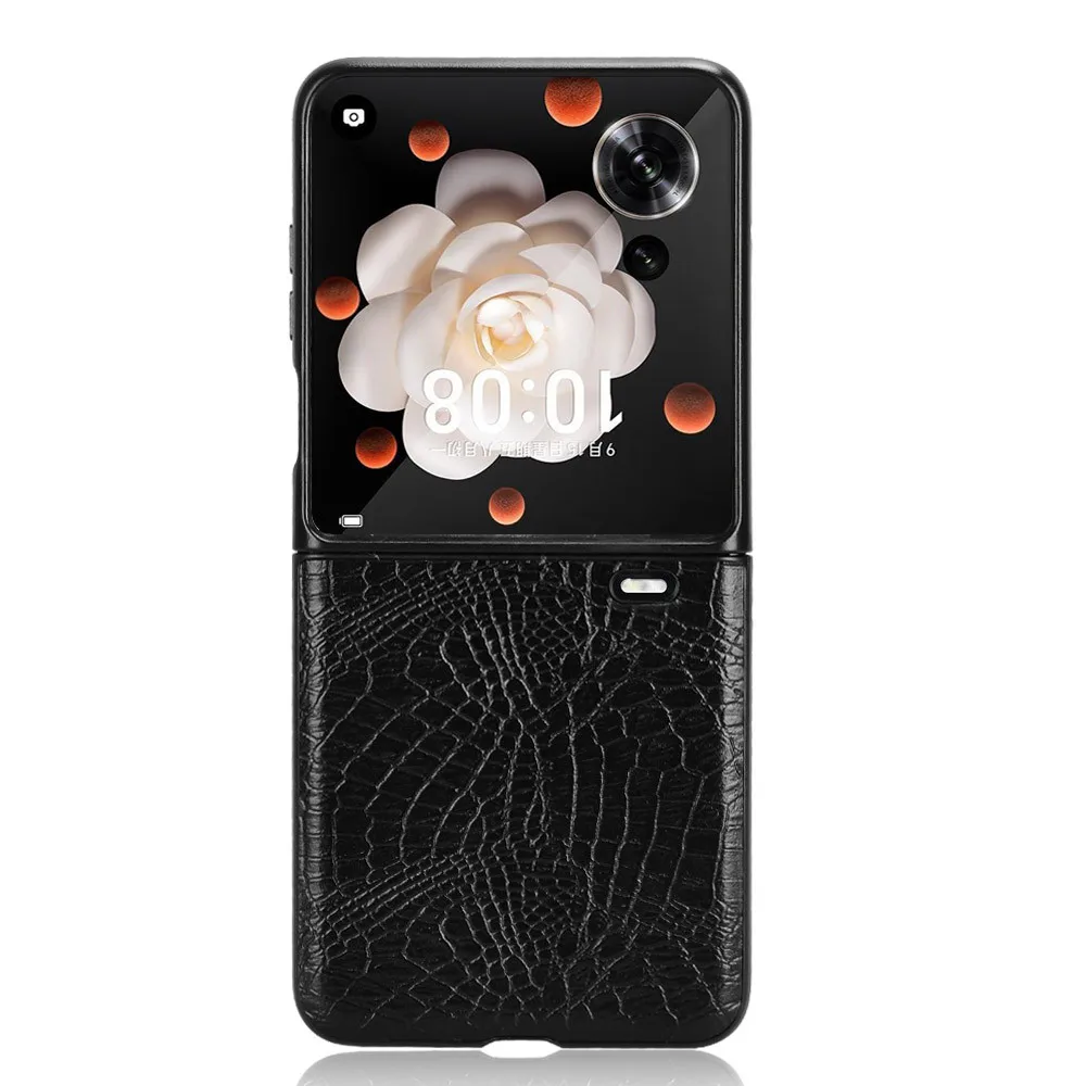 

For Huawei Honor Magic V Flip Luxury Crocodile Skin PU Leather Hard Back Cover Case For Huawei Honor Magic V Flip Phone Case