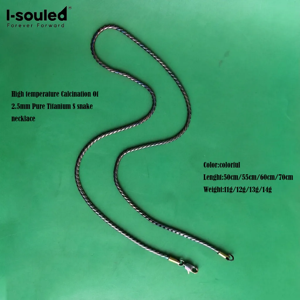 Pure Titanium S Snake Bone Chain High-Temperature Calcination Seamless Welding Encrypted Sweater Necklace for Men and Women