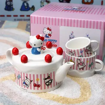 3件式Hello Kitty陶瓷杯禮物創意杯茶具茶壺辦公杯下午茶杯結婚婚禮家居裝飾 10 最佳銷售 Hello Kitty婚禮 - №10