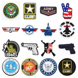 Army Shoes Charms For Men Gun UZI Rifle Pistol Shoes Decorations For Clog Sandals Accessories For Adults Party Gifts