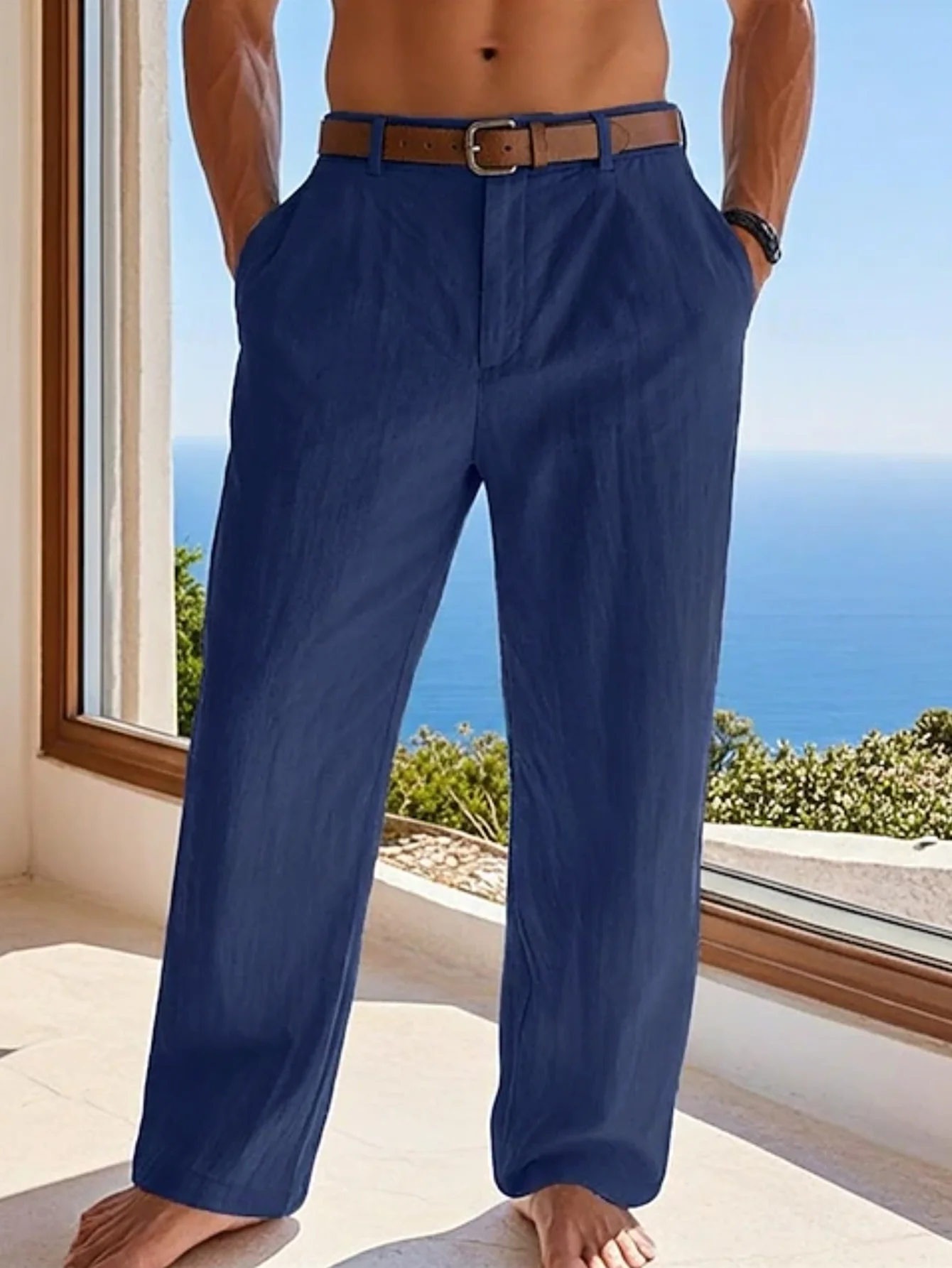 New Summer Linen Men's Straigh - Men'S Formal Style 评论和价格