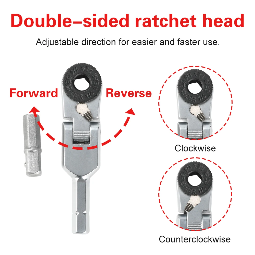 6.35mm Mini Screwdriver Hexagon Torque Wrench 1/4" Ratchet Wrench Adjustable Stainless Steel Socket Wrench Portable Hand Tools
