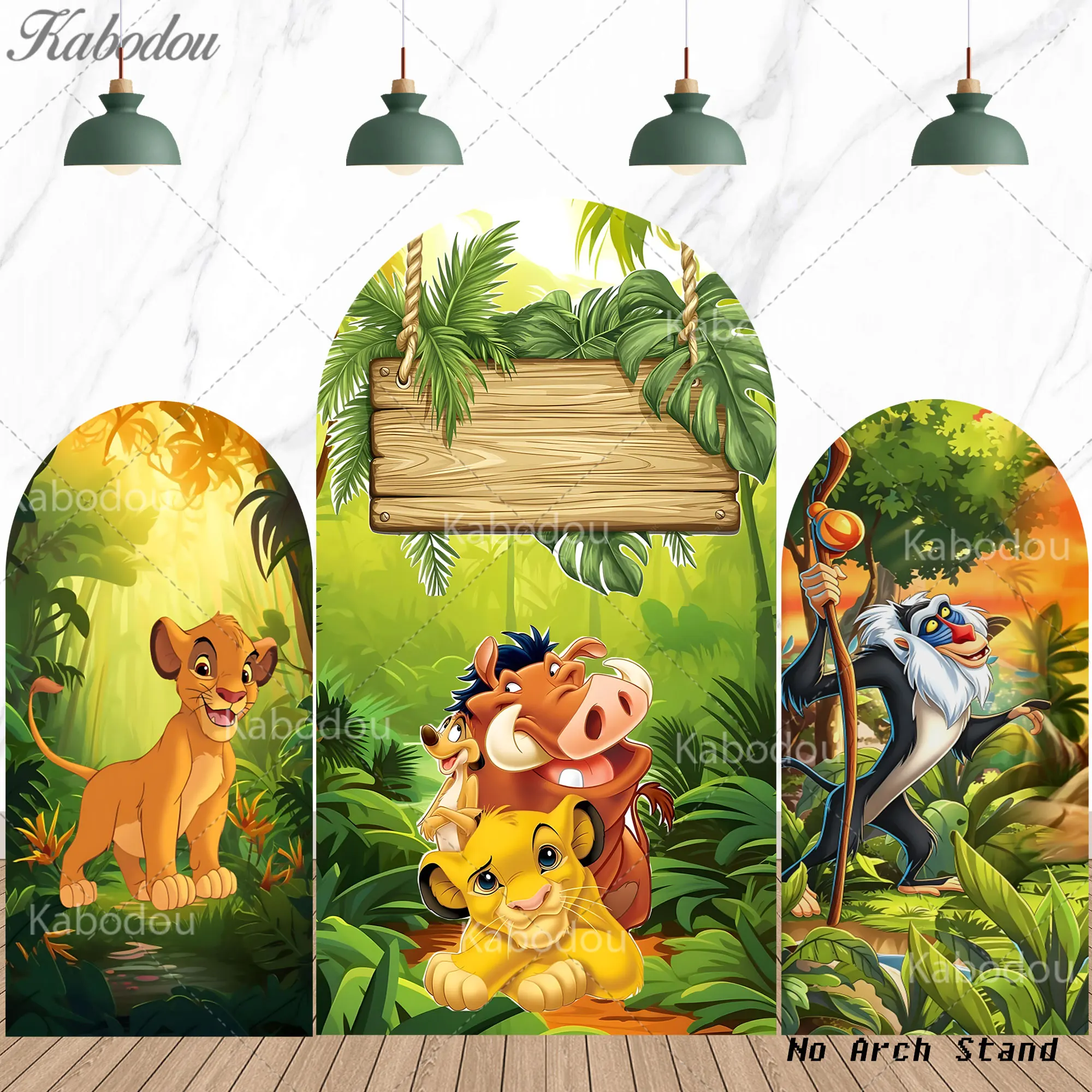 The Lion Kings Backdrop Arch Cover Boys Birthday Party Decor Baby Shower Simba Photo Poster Photography Background Studio Props