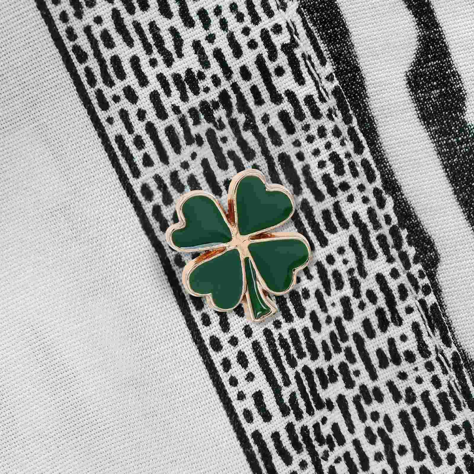 

4 Pcs Four Leaf Brooch Hat Pins Holiday Vintage Brooches for Women Alloy Lapel