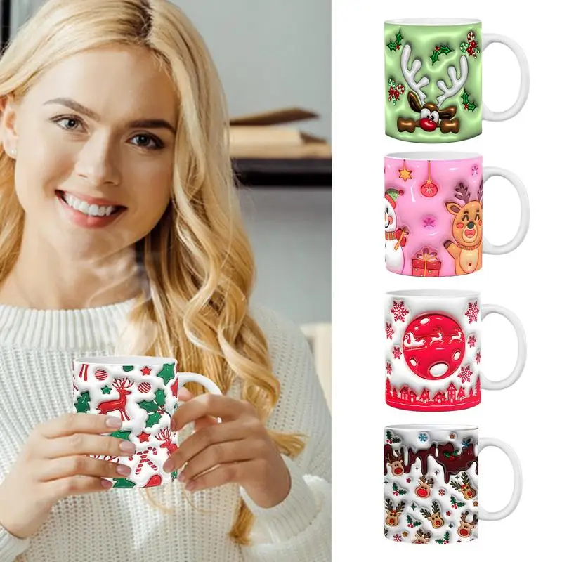 

Christmas Coffee Cups Ceramic Christmas Cups 3D Santa Mug Christmas Mugs Santa Cups For Hot Coffee Cold Tea Friends Family