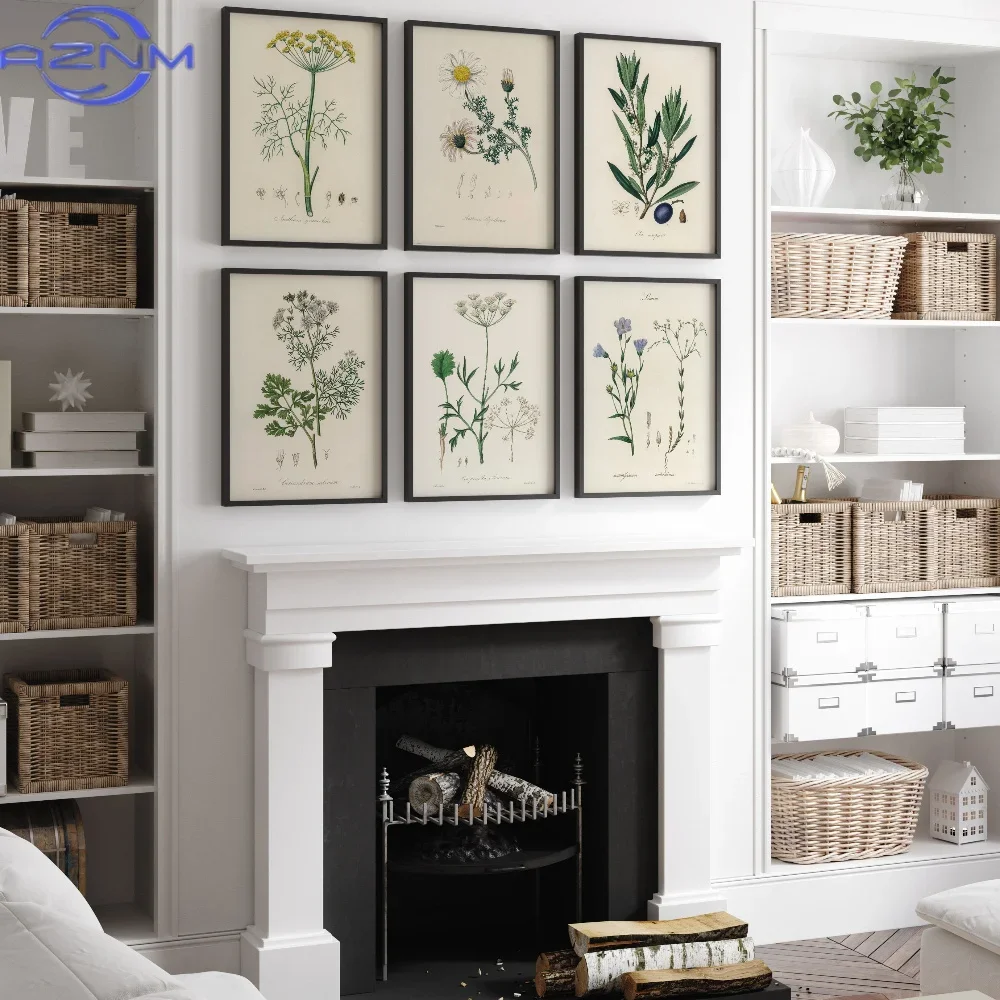 Botanical Vintage Prints Painitng Decoration Botanical Fern Wall Art Posters Modern Flower Wall Art Gift Print Home Room Decor