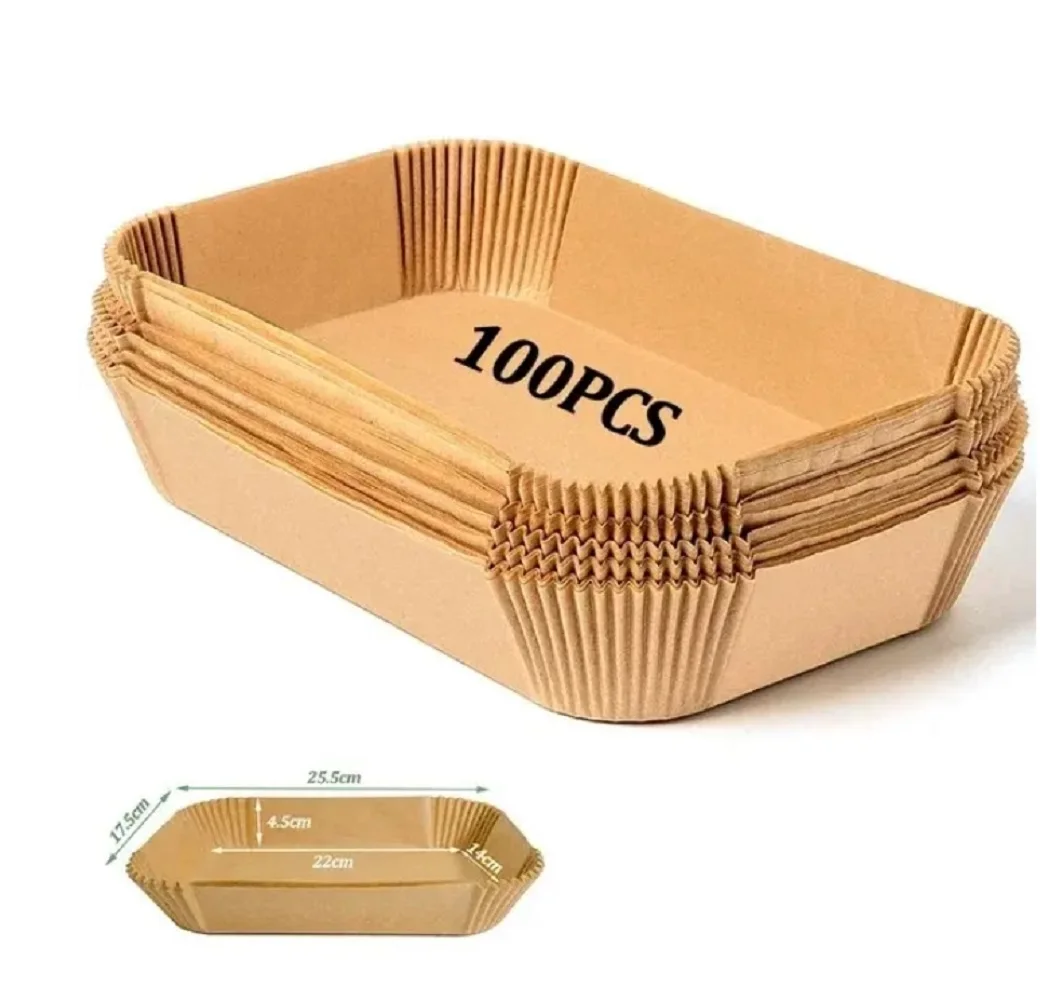50/100pcs Disposable Air Fryer Paper Non-Stick Kitchen Baking Airfryer Mat Oilproof Micro-wave Barbecue Pad Baking Paper image 6