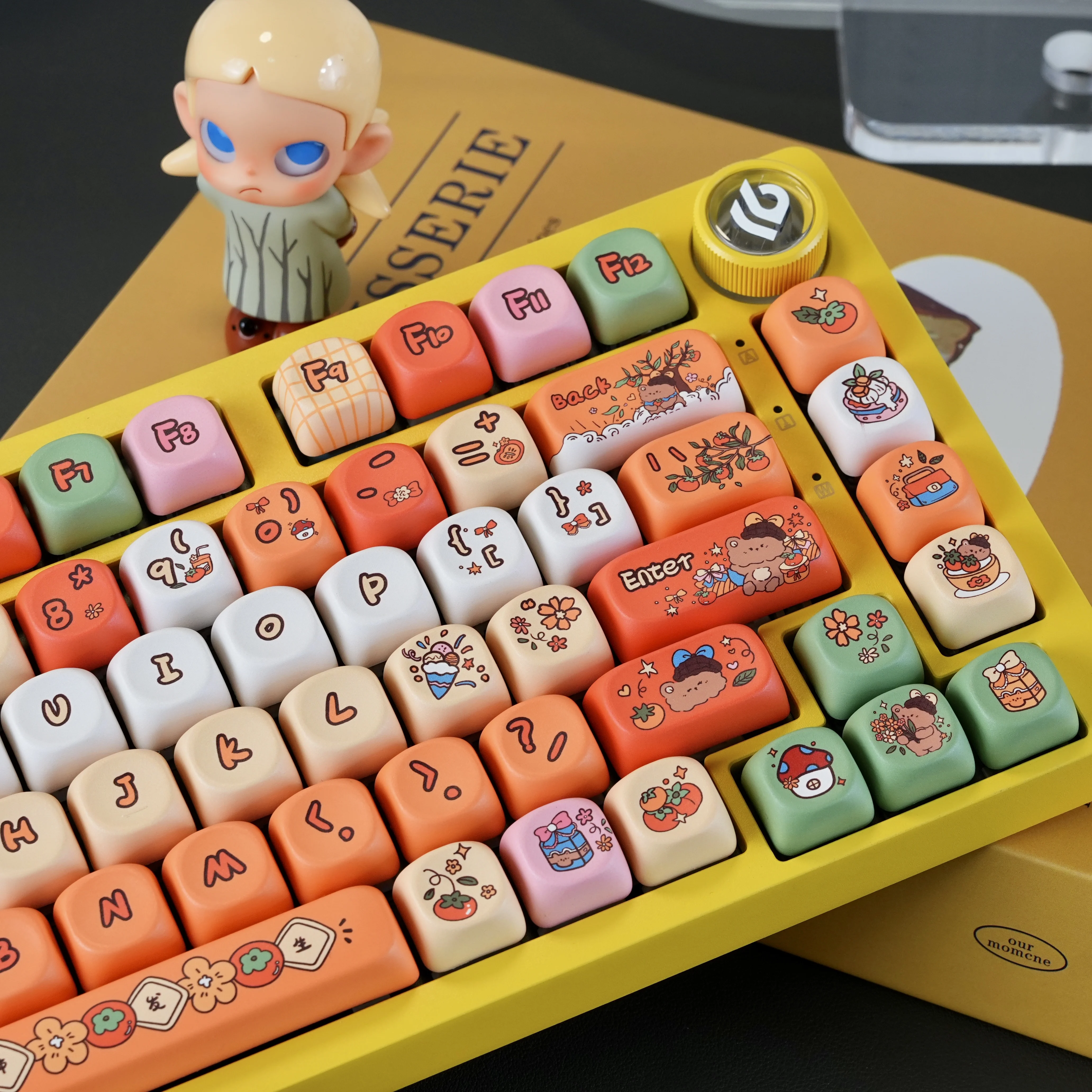 

Persimmon Five Sides Dye Sublimation PBT Keycaps Custom MOA Profile Keycaps 130 Keys for Cherry MX Switches Mechanical Keyboard