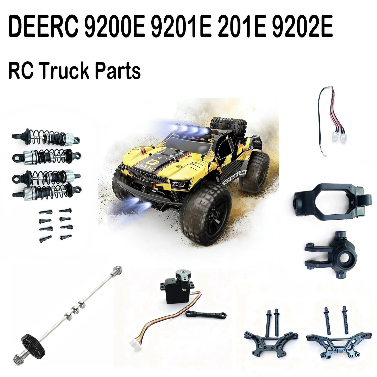 

DEERC 9200E 200E 9201E 201E 9202E 1:10 RC Monster Trucks PXToys Parts: Shock absorber, Dog bone, Servo, Car shell bracket, Motor