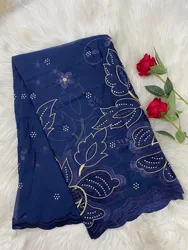 2024 Spring New Dubai Scarf For Muslim Women African Cotton Hijab Islam Hijab Pashmina Turban Headscarf Embroidery Shawls