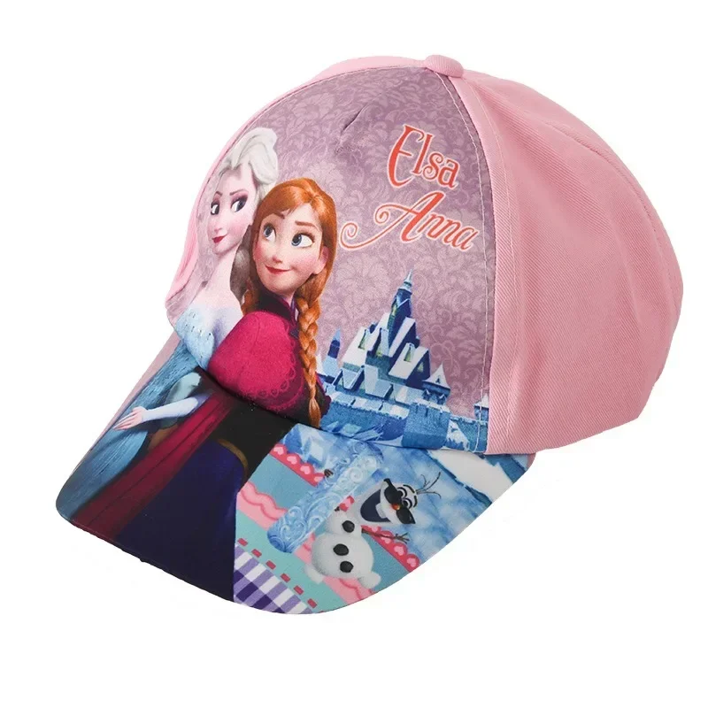 Kawaii Frozen Hat Elsa Anna Baseball Cap Frozen Princess Girls Children Hats Summer Breathable Adjustable Shade Cap Hip Hop Caps