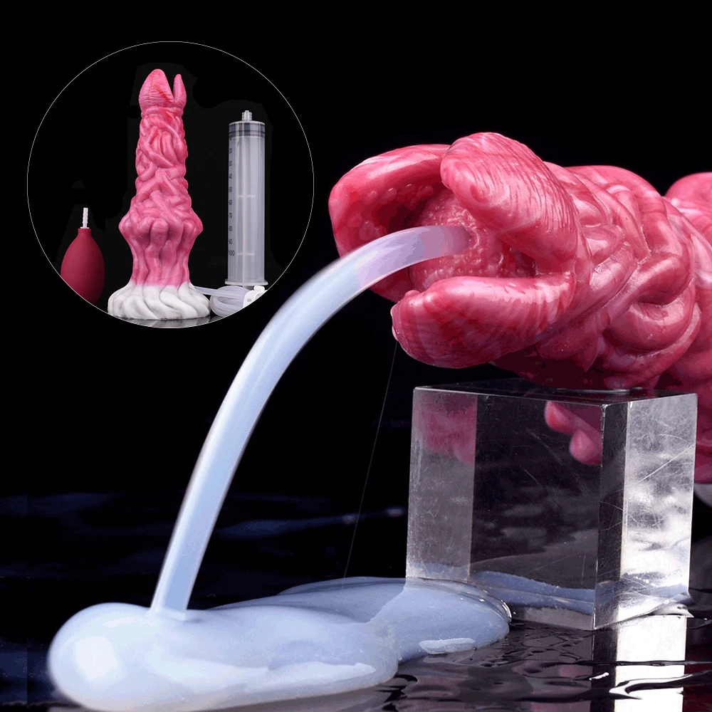 

Squirting Monster Dildo Soft Silicone Ejaculating Penis Anal Plug Toy For Fetish Suction Cup Dildos Fantasy For Women Men