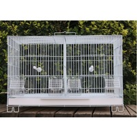 Portable Large Bird Cage, Partitioned Double-chamber Canary Pigeon Breeding Bird Cage, Superimposed Sparrow Parrot Cage