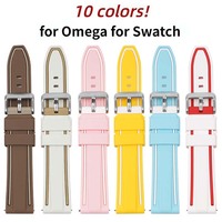 20mm Colorful Silicone Watch Strap for OMEGA for Swatch for MoonSwatch Rubber Band Bracelet Mercury Saturn Wrist Belt Men Women