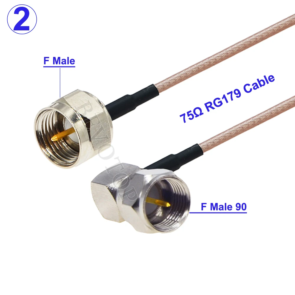 RG179 케이블 F 수컷 플러그에서 F 수컷/암컷 커넥터로 75 옴 RG-179 RF 동축 연장 피그테일 TV 셋톱박스 DIY 점퍼