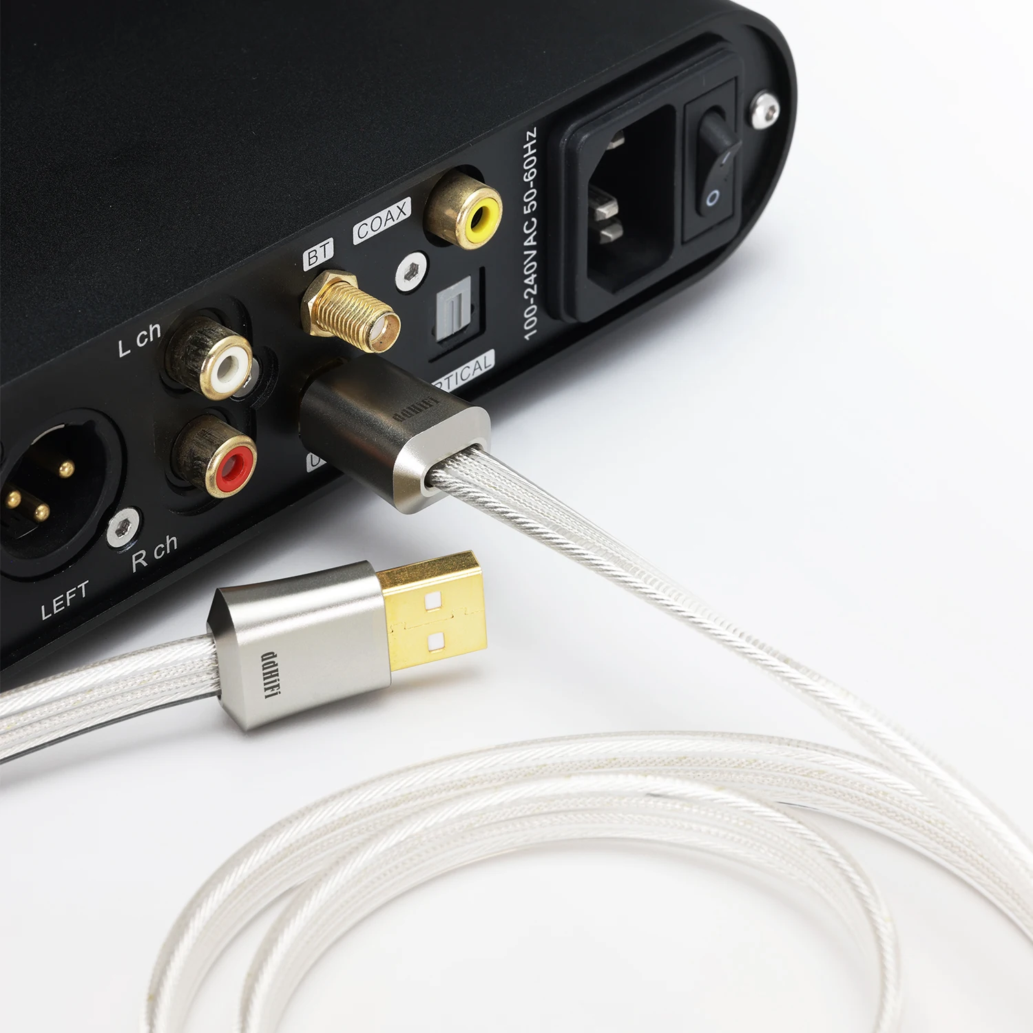 الطلب المسبق DDHiFi TC19 كابل إشارة رقمي فضي نقي مع غلاف حماية معدني سلس باستخدام الحاسب الآلي وقابس منحني مريح