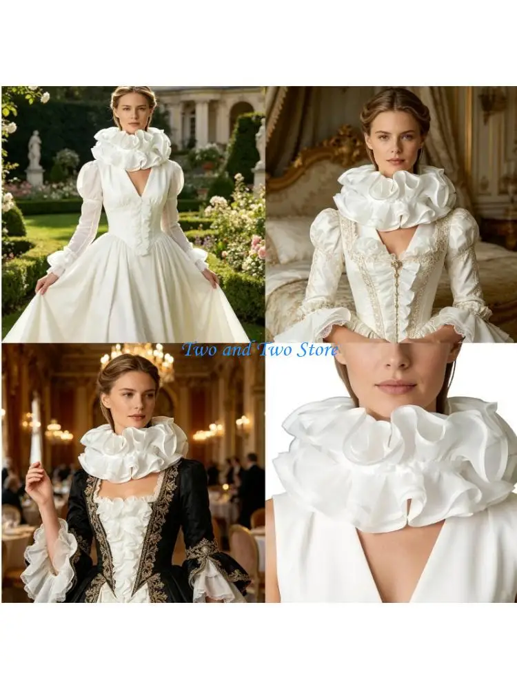 HX6F False Collar Decorative Jabot Collar Arm Waist Neck Decoration For Stage Show