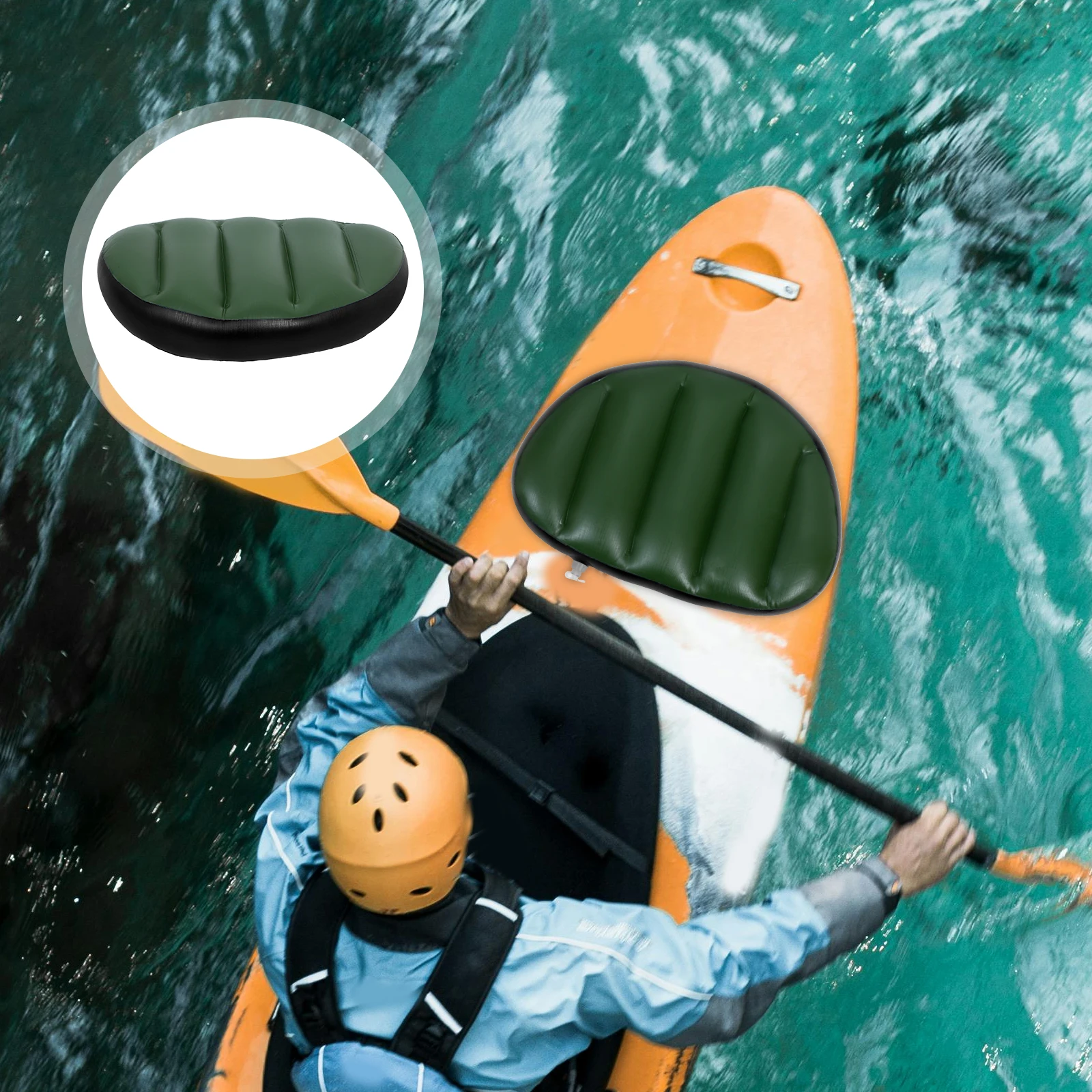 

2 Pcs Kayak Inflatable Seat Cushions Portable Comfortable Boat Fishing Pvc Lumbar Support