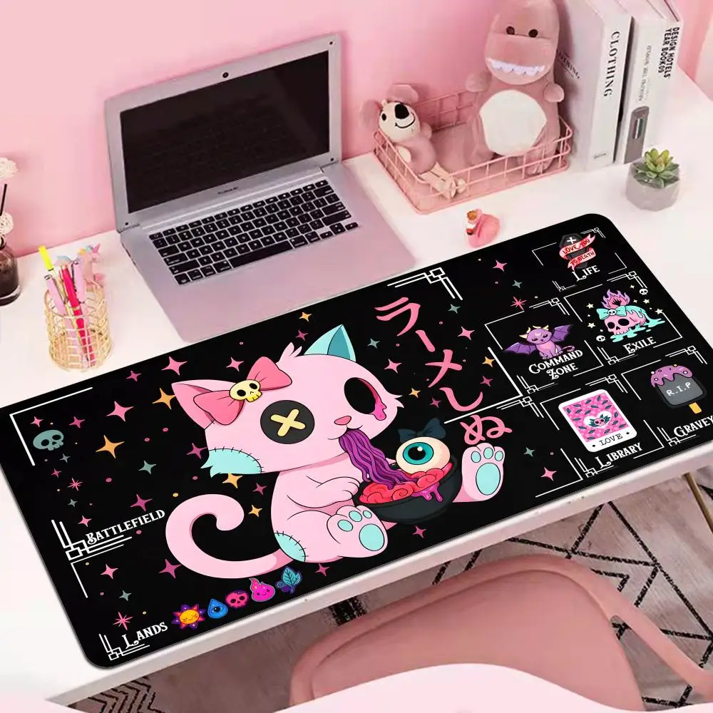 

Милый пастельный готический настольный коврик Kawaii XXL, большой удлиненный настольный коврик, игровой коврик для мыши, аниме, компьютерная клавиатура, коврик для мыши, офисный геймерский подарок