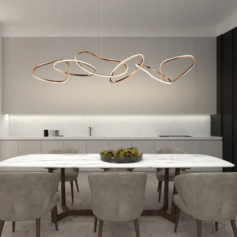 Modern LED Circle Pendant Lights, Stylish Chandelier for Dining Room and Kitchen Lighting, Perfect Indoor Decor Hanging Lamp Fix