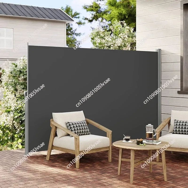 Custom Pull-out Screen H160cm*W300cm Movable Awning Windproof Retractable Side Awning for Outdoor Garden Office