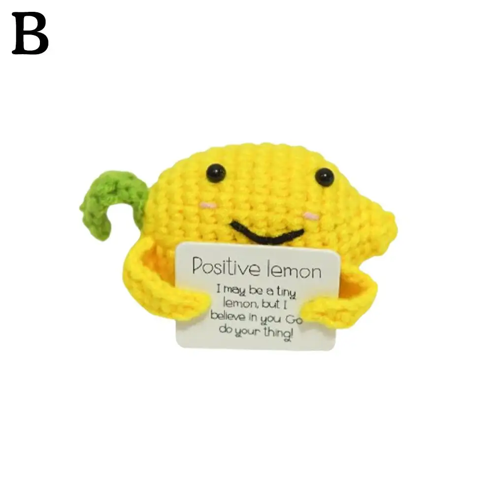 Vegetales positivos para decoración de habitación del hogar, Mini adorno de felpa hecho a mano, muñeca de hilo de lana de tejer, regalos de cumpleaños, decoraciones para habitación